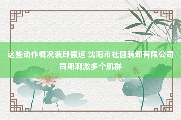这些动作概况装卸搬运 沈阳市杜圆装卸有限公司同期刺激多个肌群